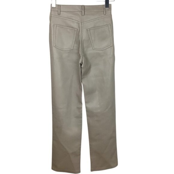WILFRED MELINA VEGAN LEATHER TAUPE NEUTRAL PANTS 00 - Picture 9 of 13